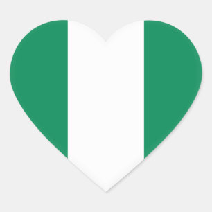 Pegatina En Forma De Corazón Bandera de Nigeria (nigeriana)
