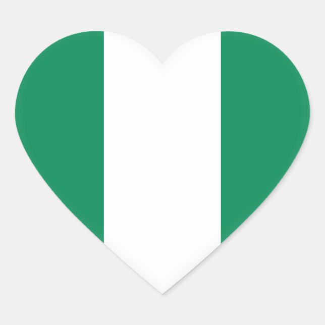 Pegatina En Forma De Corazón Bandera de Nigeria (nigeriana) (Anverso)