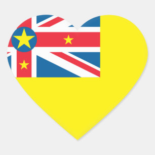 Pegatina En Forma De Corazón Bandera de Niue