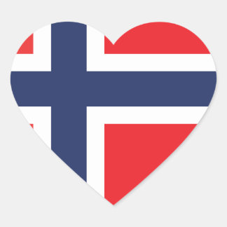 PEGATINA EN FORMA DE CORAZÓN BANDERA DE NORUEGA