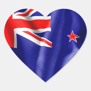 Pegatina En Forma De Corazón Bandera de Nueva Zelanda