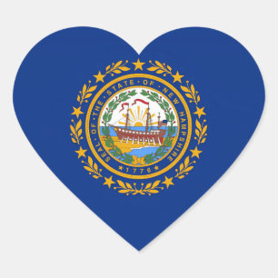 Pegatina En Forma De Corazón Bandera de Nuevo Hampshire