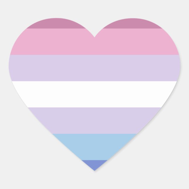 Pegatina En Forma De Corazón Bandera de Orgullo Bigénero (Anverso)