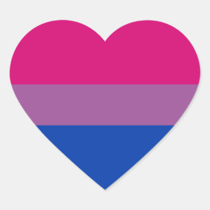 Pegatina En Forma De Corazón Bandera de orgullo bisexual