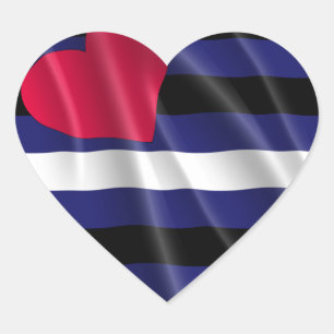 PEGATINA EN FORMA DE CORAZÓN BANDERA DE ORGULLO DE CUERO DISEÑO ONDULADO