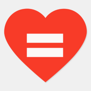 Pegatina En Forma De Corazón Bandera de Orgullo de Igualdad