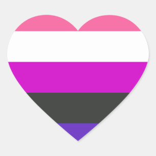 Pegatina En Forma De Corazón Bandera de Orgullo Genderfluid