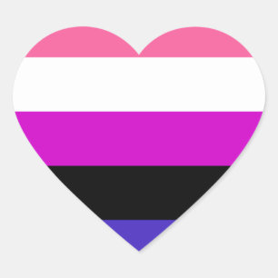 Pegatina En Forma De Corazón Bandera de orgullo genderfluid