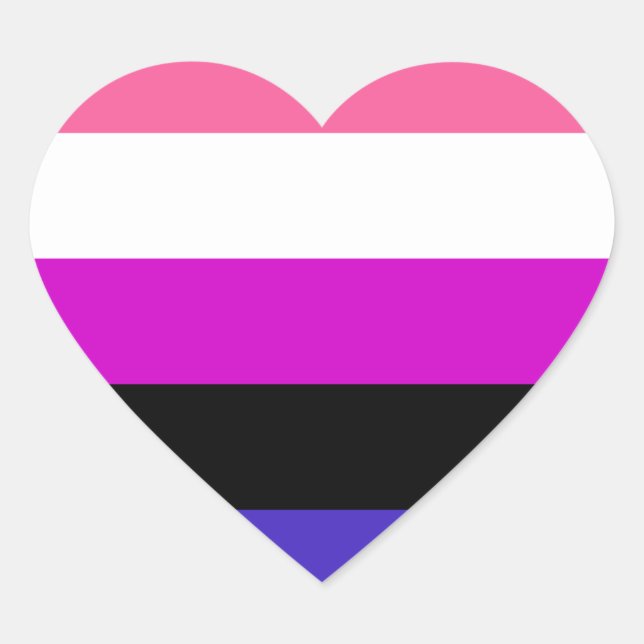 Pegatina En Forma De Corazón Bandera de orgullo genderfluid (Anverso)
