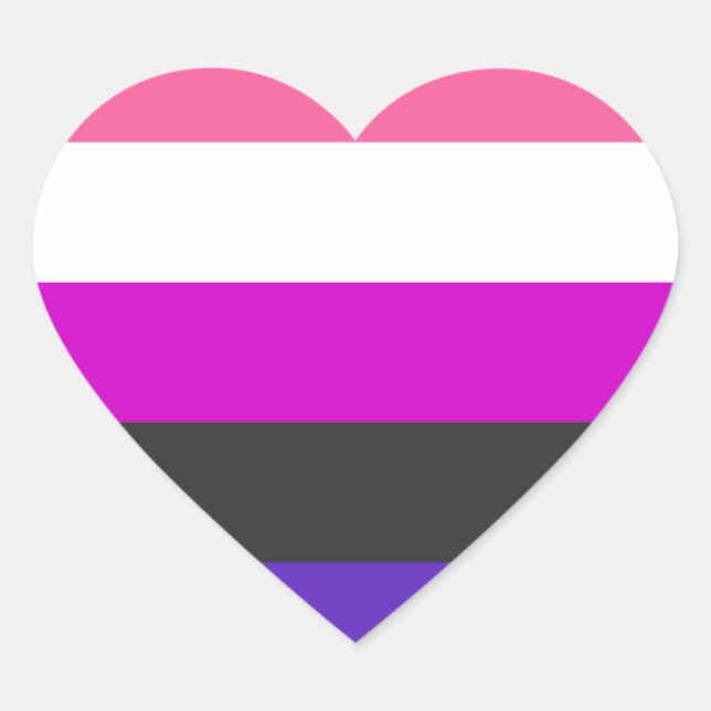 Pegatina En Forma De Corazón Bandera de orgullo genderfluid (Anverso)