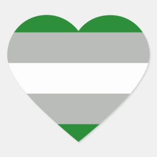 Pegatina En Forma De Corazón Bandera de Orgullo Grisromántico