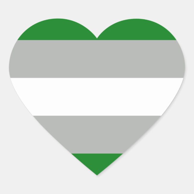 Pegatina En Forma De Corazón Bandera de Orgullo Grisromántico (Anverso)