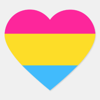 PEGATINA EN FORMA DE CORAZÓN "BANDERA DE ORGULLO PANSEXUAL"