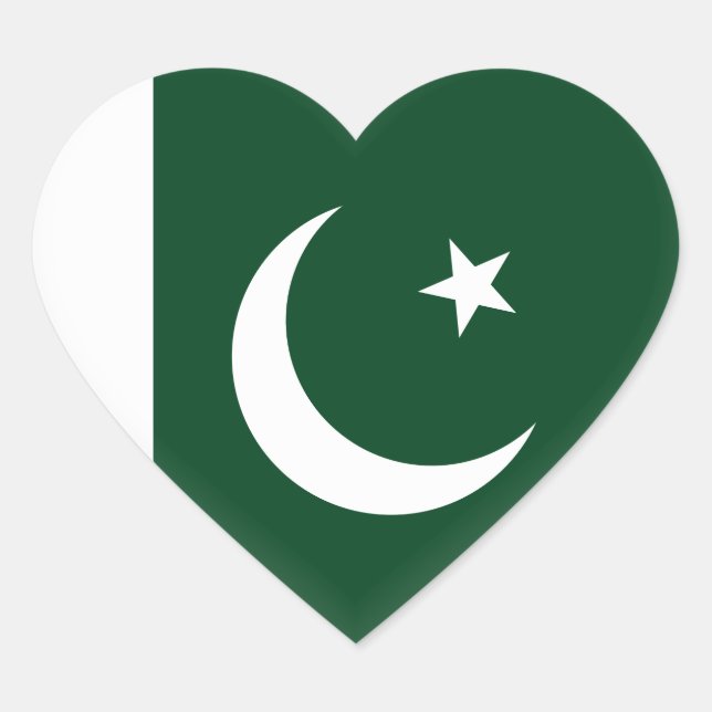 Pegatina En Forma De Corazón Bandera de Pakistán (Anverso)