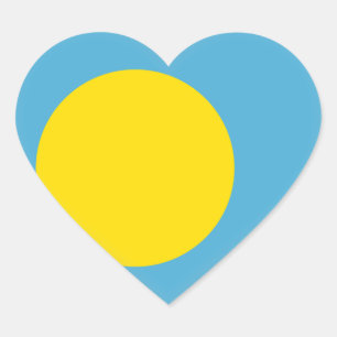 Pegatina En Forma De Corazón Bandera de Palau