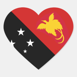 Pegatina En Forma De Corazón Bandera de Papua Nueva Guinea Corazón Pegatina