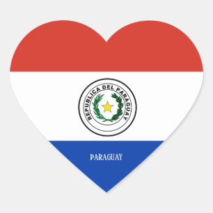 Pegatina En Forma De Corazón Bandera de Paraguay espléndido patriótico