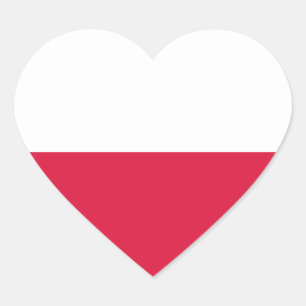 Pegatina En Forma De Corazón Bandera de Polonia