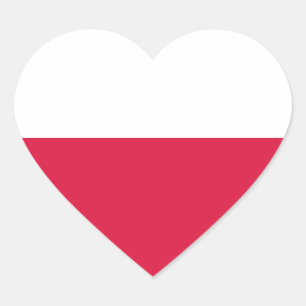 Pegatina En Forma De Corazón Bandera de Polonia
