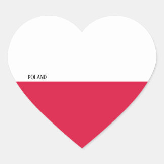 Pegatina En Forma De Corazón Bandera de Polonia Patriótica