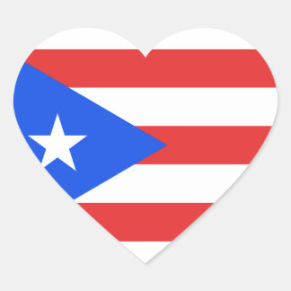 Pegatina En Forma De Corazón Bandera de Puerto Rico