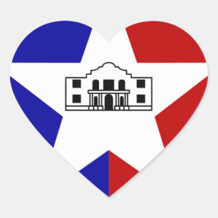 Pegatina En Forma De Corazón Bandera de San Antonio