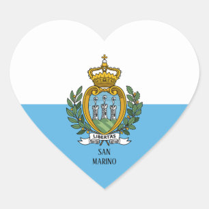 Pegatina En Forma De Corazón Bandera de San Marino Splendid Patriotic