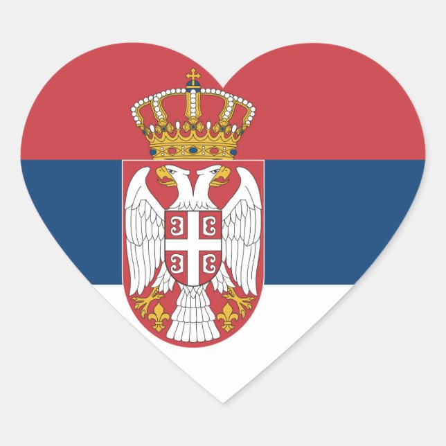 Pegatina En Forma De Corazón Bandera de Serbia (Anverso)