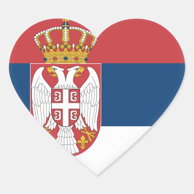 Pegatina En Forma De Corazón Bandera de Serbia (Anverso)