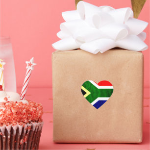 Pegatina En Forma De Corazón Bandera de Sudáfrica: Motivo de Remolino Dinámico