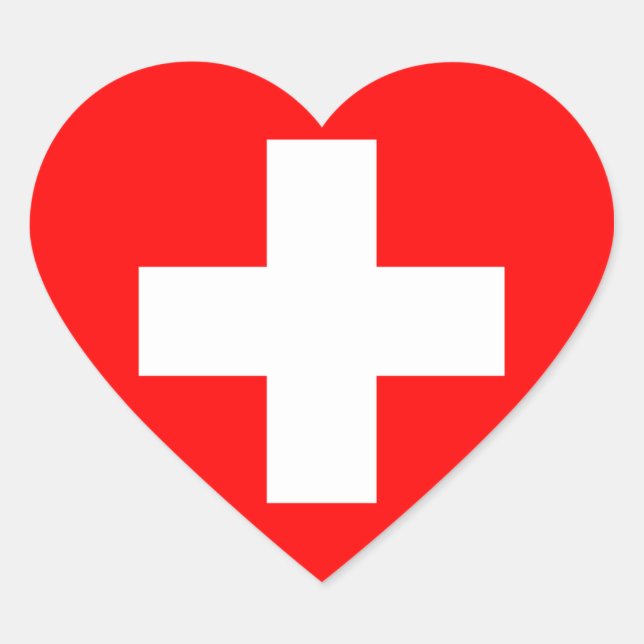 Pegatina En Forma De Corazón bandera de suiza (Anverso)