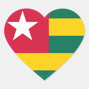 Pegatina En Forma De Corazón Bandera de Togo