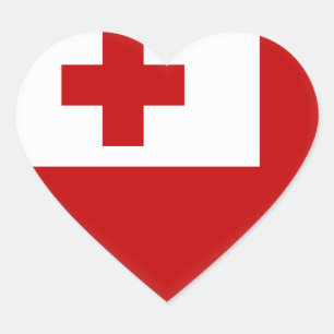 Pegatina En Forma De Corazón Bandera de Tonga