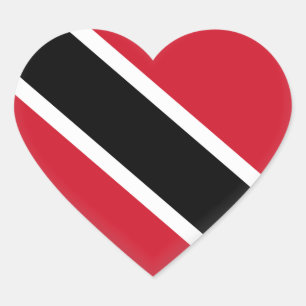 Pegatina En Forma De Corazón Bandera de Trinidad y Tobago