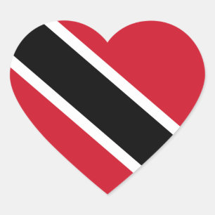 Pegatina En Forma De Corazón bandera de trinidad y tobago
