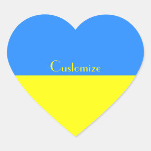 Pegatina En Forma De Corazón Bandera de Ucrania Corazón amarillo azul Thunder_C