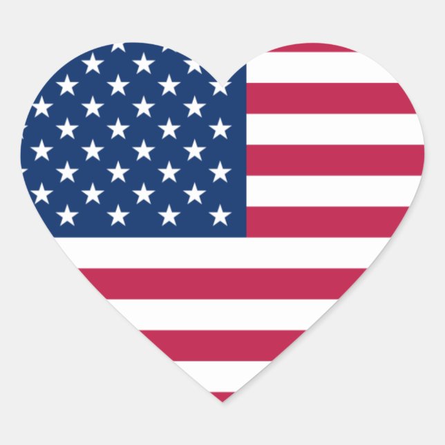 Pegatina En Forma De Corazón bandera de usa (Anverso)
