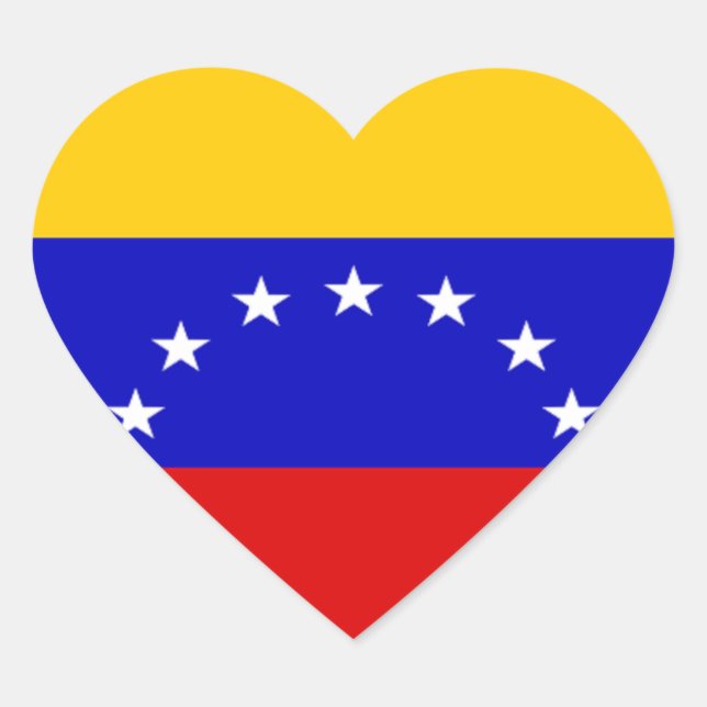 Pegatina En Forma De Corazón Bandera de Venezuela (Anverso)