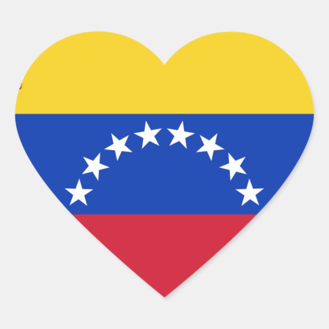 Pegatina En Forma De Corazón bandera de venezuela (Anverso)