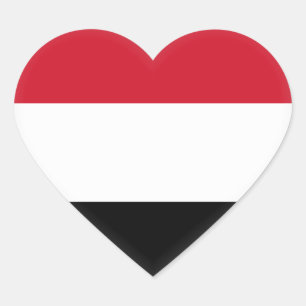 Pegatina En Forma De Corazón Bandera de Yemen