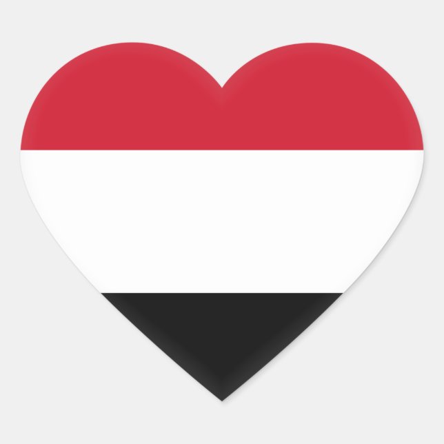 Pegatina En Forma De Corazón Bandera de Yemen (Anverso)