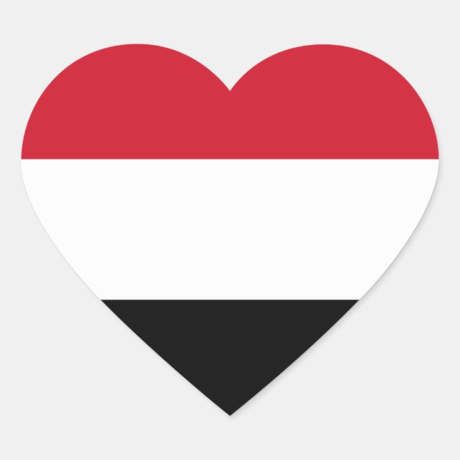 Pegatina En Forma De Corazón bandera de yemen (Anverso)