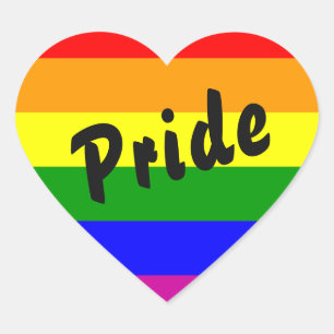 Pegatina En Forma De Corazón Bandera del arcoíris del Orgullo Gay Corazón