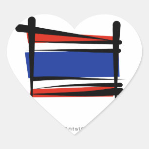 Pegatina En Forma De Corazón Bandera del cepillo de Tailandia