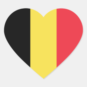 Pegatina En Forma De Corazón Bandera del Corazón Bélgica/Bélgica