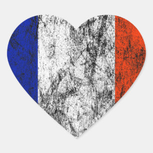 Pegatina En Forma De Corazón bandera del corazón de Francia