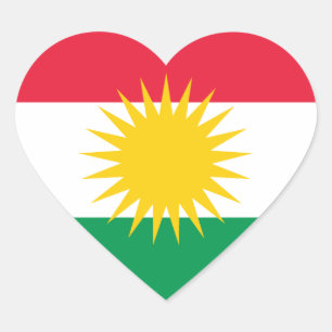 Pegatina En Forma De Corazón Bandera del Kurdistan