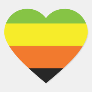 Pegatina En Forma De Corazón Bandera del Orgullo Aromántico