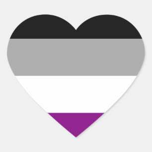 Pegatina En Forma De Corazón Bandera del Orgullo Asexual