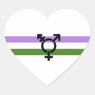 Pegatina En Forma De Corazón Bandera del Orgullo de Género